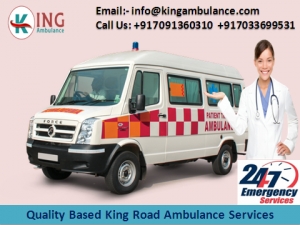 Ground Ambulance Service in Katihar with ICU Setup by King A